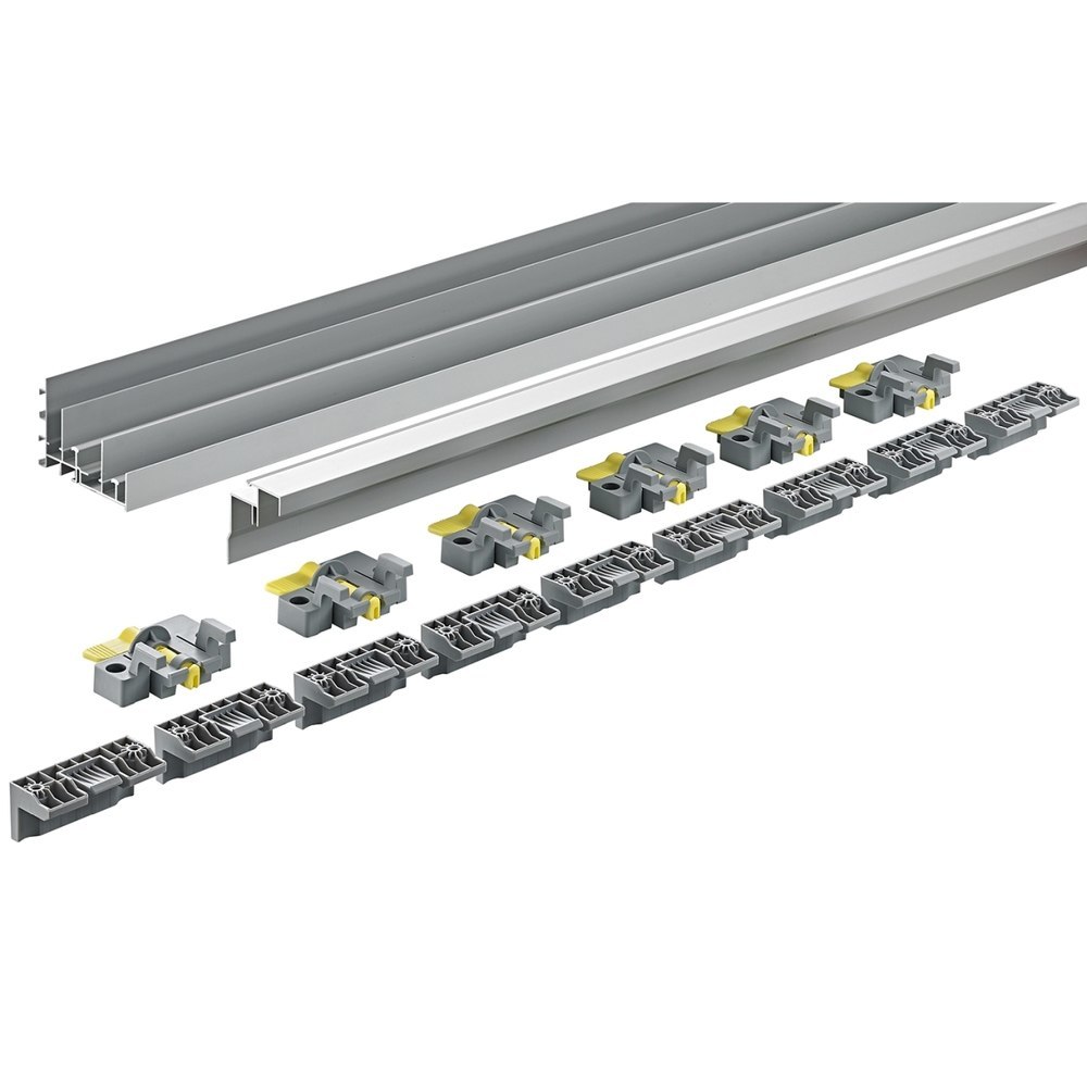 Hettich Möbel-Lauf- und Führungsprofilset, obenlaufend, aufliegend, TopLine XL, Länge 4000mm 9278657