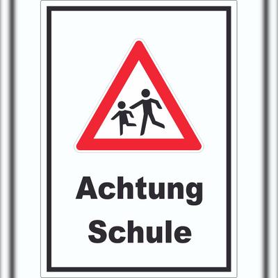 HB-Druck Achtung Schule Aufkleber A6 (105x148mm)