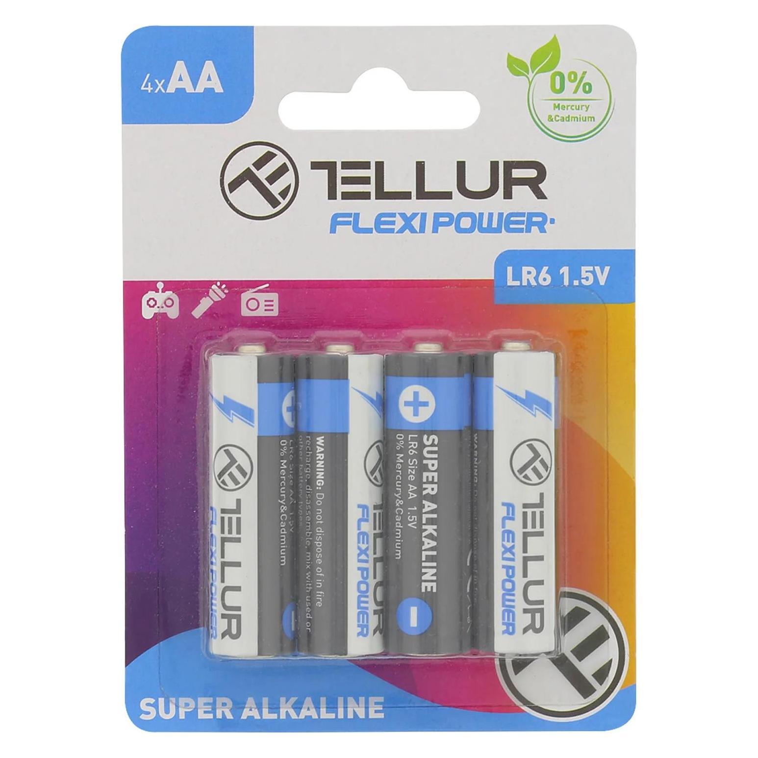 Tellur Flexi Power battery, Super Alkaline, AA LR6, 1.5V, 4 pcs/set (4 Stk., AA) (TLL158561)
