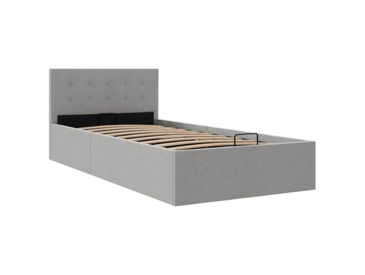 vidaXL Stauraumbett Hydraulisch Polsterbett Einzelbett Bett Schlafzimmerbett Stoffbett Bettrahmen Bettgestell mit Stauraum Hellgrau 100x200cm