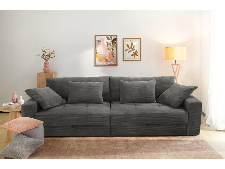 Jockenhöfer Gruppe Big-Sofa Space XL, B: 284 cm, Mega-Sofa mit Bettkasten & 4 Zierkissen