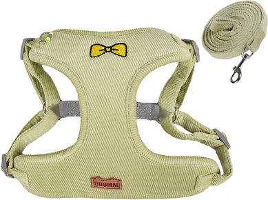 Inspire Curations BowPaw Reflective Small Dog Harness Vest With Leash Cute, Breathable & Secure Fit green m