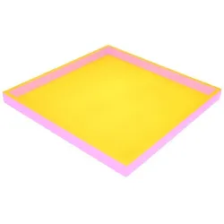 Deko Tablett Neo zweifarbig quadratisch gelb/rosa