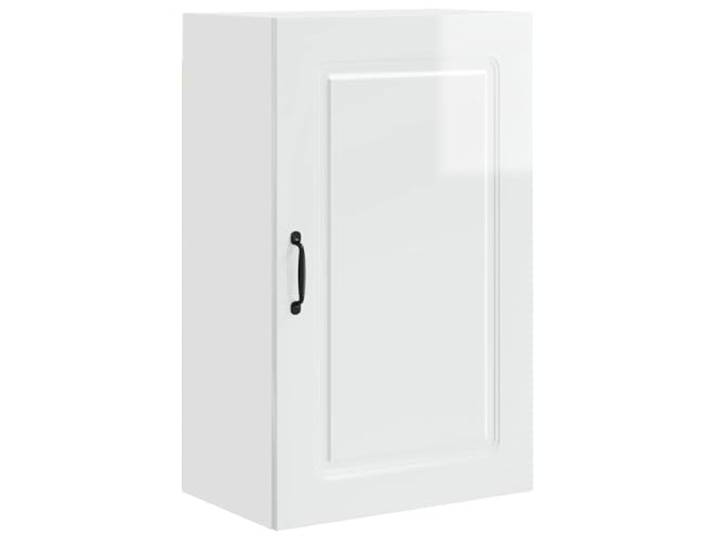 Küchen-Wandschrank 50 x 31 x 80 cm Kalmar Holzwerkstoff Hochglanz Weiß Holzwerkstoff, 3 Regale und 1 Tür, 60 kg Belastbarkeit, für Küche und Vorratshaltung, pflegeleicht abwischbar