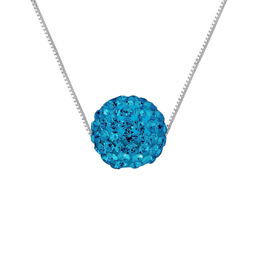 Crystal Crystal Chain Ketting Preciosa 10-11 mm Zilverblauw 925