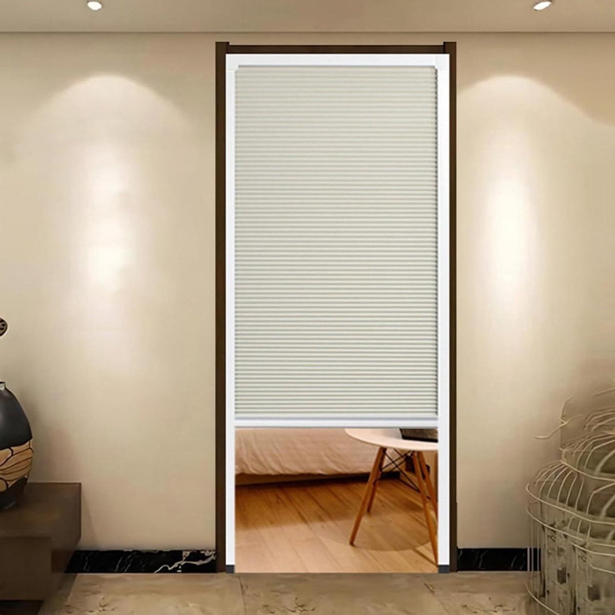 Witte vouwdeur als ruimteverdeler zonder bodemrail, B100 x H210 cm