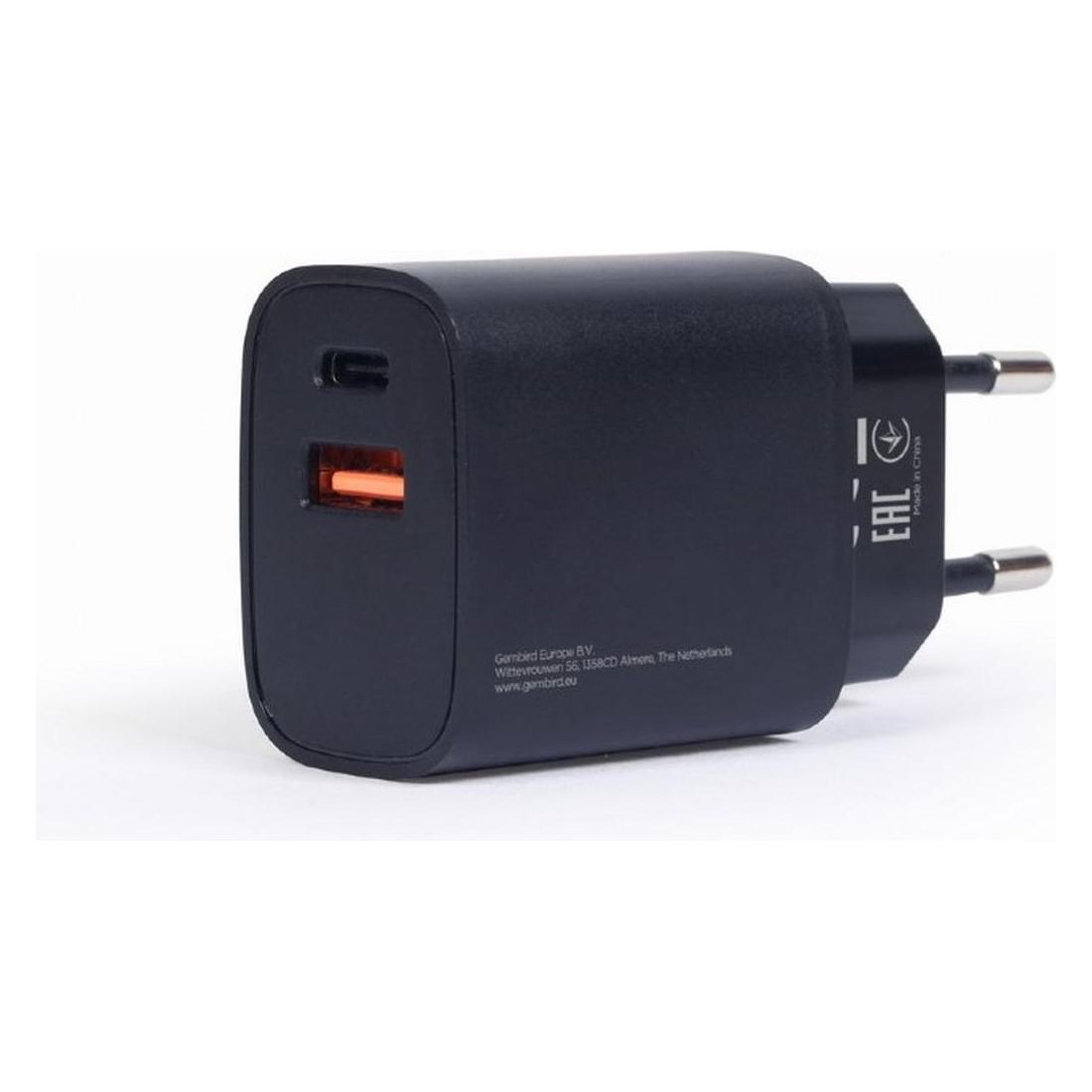 Gembird NPA-PD60-01 Ladegerät für Mobilgeräte Schwarz Indoor (60 W, 2 Ports) (NPA-PD60-01)