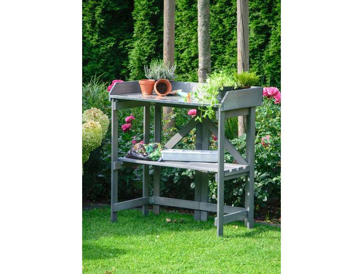 Pflanztisch DOBAR, grau (anthrazit), B:85cm H:89cm T:44cm, Tische, Pflanztisch, BxTxH: 85x44x89 cm
