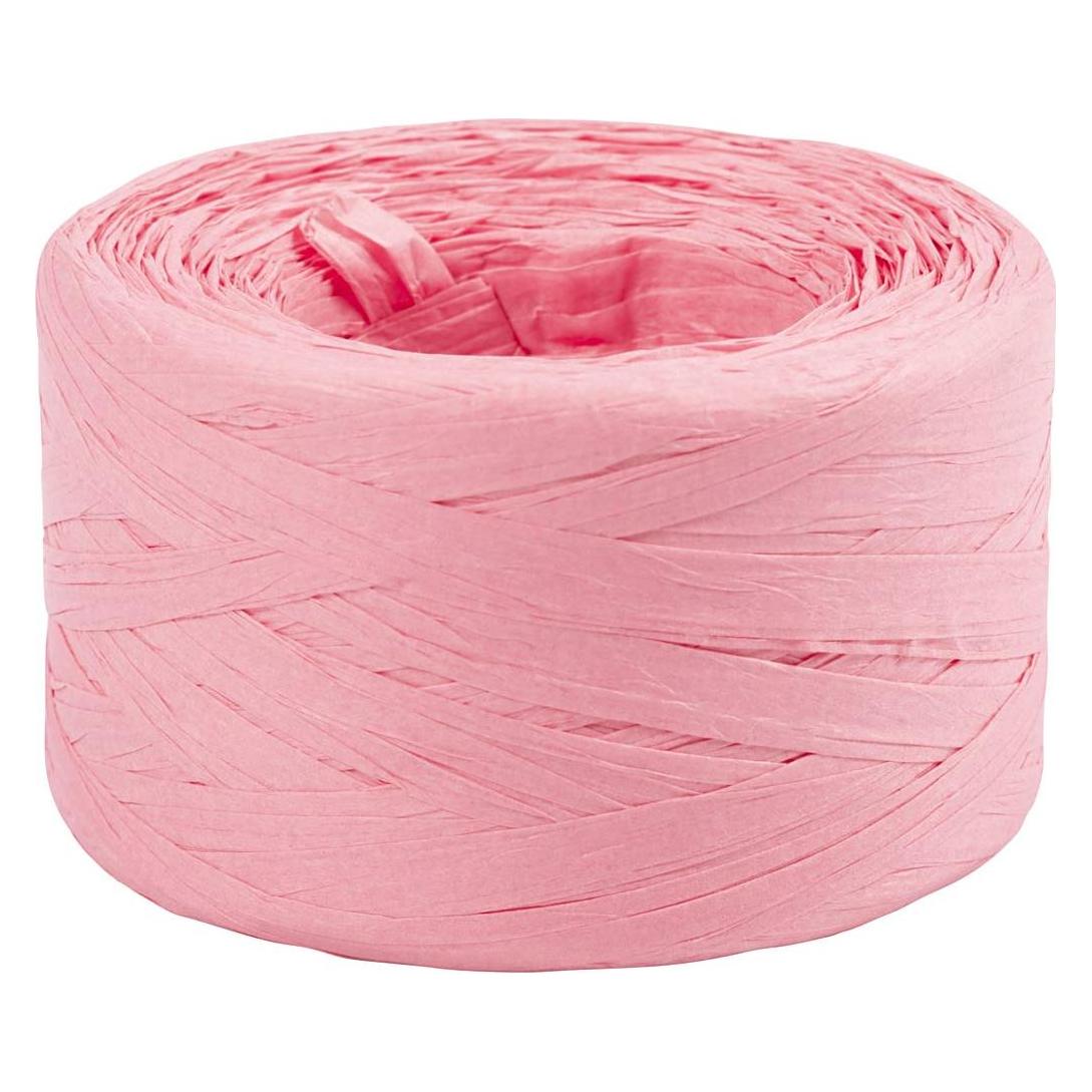 Creativ Company Papierband Raffiabast 8 mm x 100 m, Hellrosa (100 m) (503296)