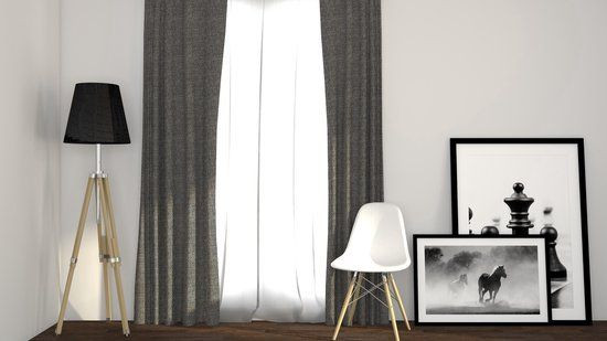 Larson Luxe geweven blackout gordijn - Lichtgrijs - 300 x 250 cm