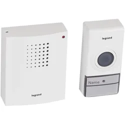 Legrand 094250 Funk Gong Set ECO mit Gong Klingeltaster 12Melodien ultraweiß