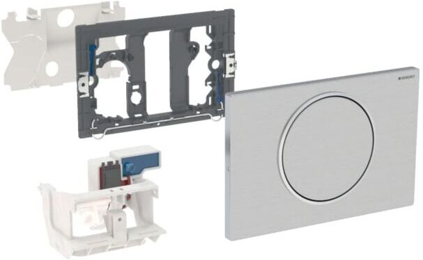 Geberit Sigma10 WC-Steuerung 115867SN5 Edelstahl, Funk/Netz, 1-Mengen-Spülung, für Stützklappgriff