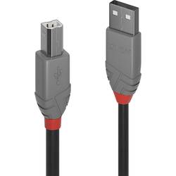 LINDY USB-Kabel USB 2.0 USB-A Stecker, USB-B Stecker 7.50 m Schwarz 36676