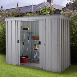 Yardmaster Metall-Gerätehaus "Titanium" Modell 64,silber,1,91 m2