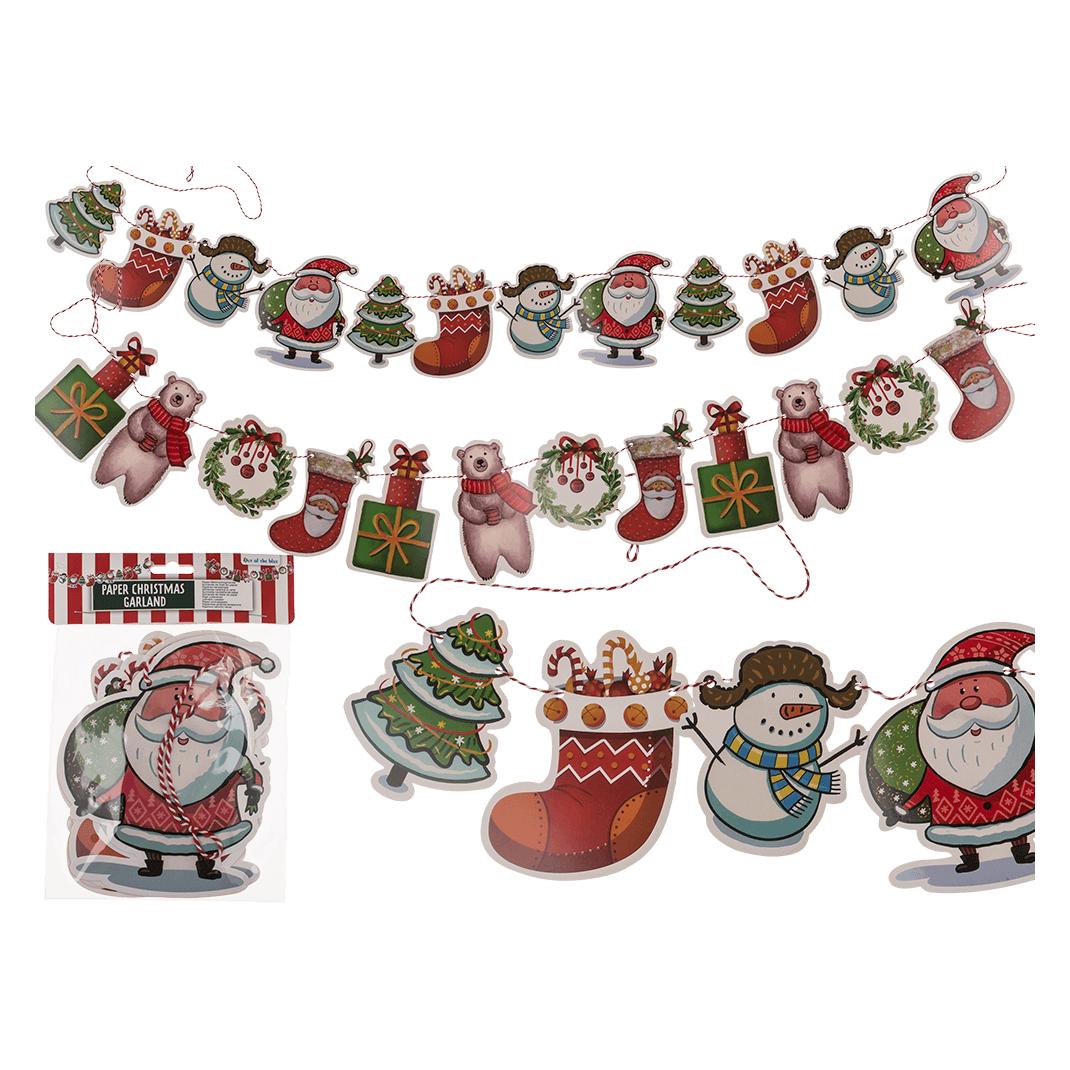 Cover-Discount 2 Stk Papier-Girlande Weihnachten (2 Stk.) (160035)