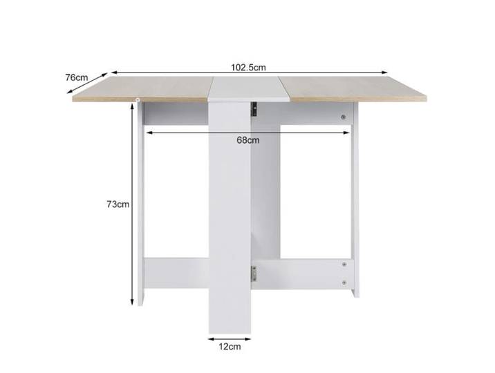 Table De Salle À Manger Pliante Consol - OHMG - HSTURYZ - Blanc - Rectangulaire - 4 places