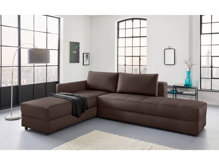 Ecksofa, Struktur, Dunkelbraun 287×229 cm, Mit Drehfunktion & Stauraum, Modern, JOOP!