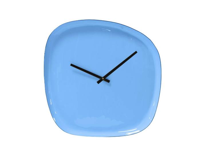 Wanduhr, Pastellblau, Metall, 42x42x4 cm, Dekoration, Uhren, Wanduhren