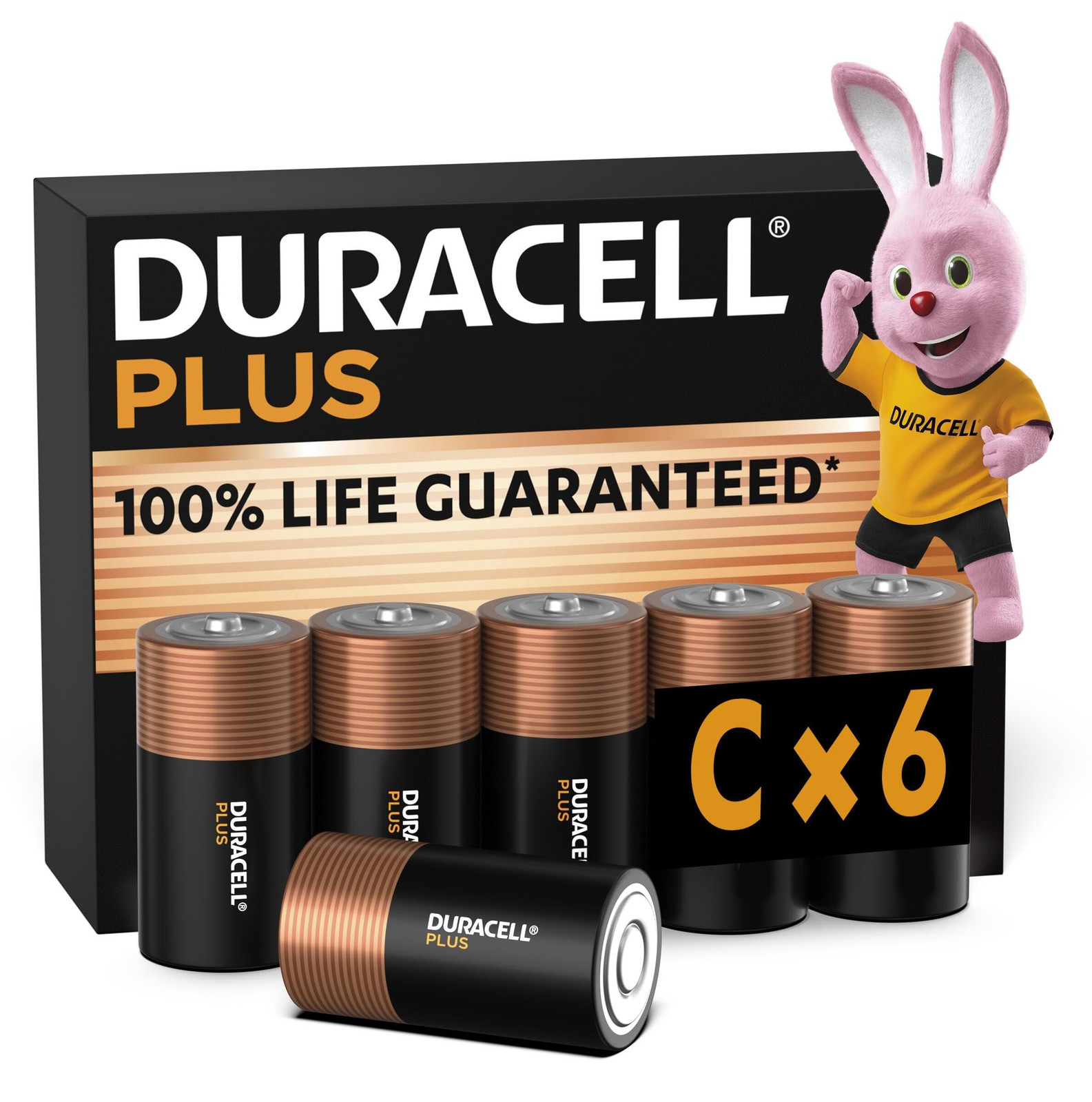Duracell Plus C alkalinebatterijen, 6 stuks, 1,5V, LR14