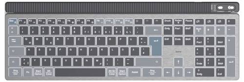 Hama WK-750 Bluetooth Tastatur Deutsch, QWERTZ Schwarz Multimediatasten