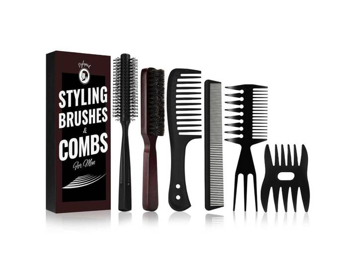 Haarkamm & Bürsten Set 7-teilig für Herren, Mehrfarbig, 9.7x5.2x24.2 cm, Freizeit & Co, Wellness & Gesundheit, Körperpflege