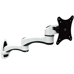Jenimage ME130WM-Wandhalterung - 1 Monitor Neigen -90 bis +45 Grad Drehen 180 Grad Schwenken 360 Grad fuer... (Wand, 27", 13.80 kg), Monitor Halterung, Schwarz, Weiss