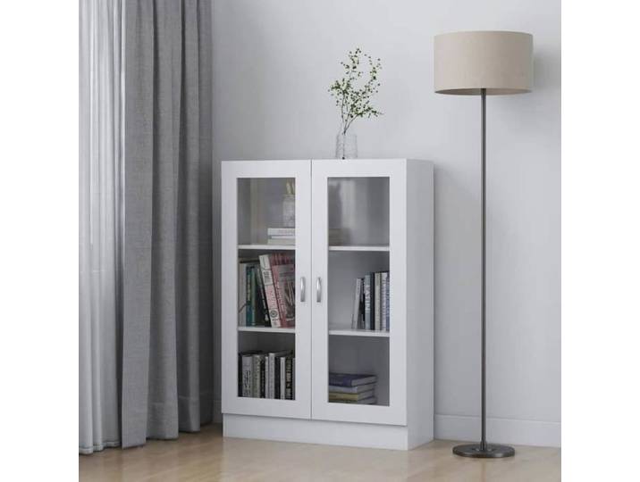 Armoire à vitrine Blanc 82 5x30 5x115 cm Aggloméré Armoire à vitrine Blanc 82 5x30 5x115 cm - bois d'ingénierie 19379
