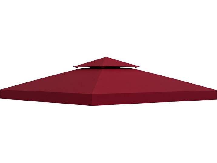 Outsunny Toit de Remplacement pour pavillon de Jardin Toile de Rechange pour pavillon tonnelle Tente 3 x 3 m Rouge vineux