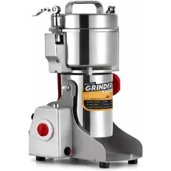 Royalty Line Getreidemühle elektrisch 2000 W, 800 g, Edelstahl, Mahlgrad 50-300 Mesh einstellbar, Gewürzmühle für, Getreidemühle, Silber