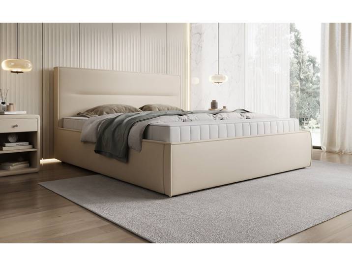 Designer Polsterbett Merry Stoff mit Stauraum - 180x200 - Schwarz - Luxusbetten24