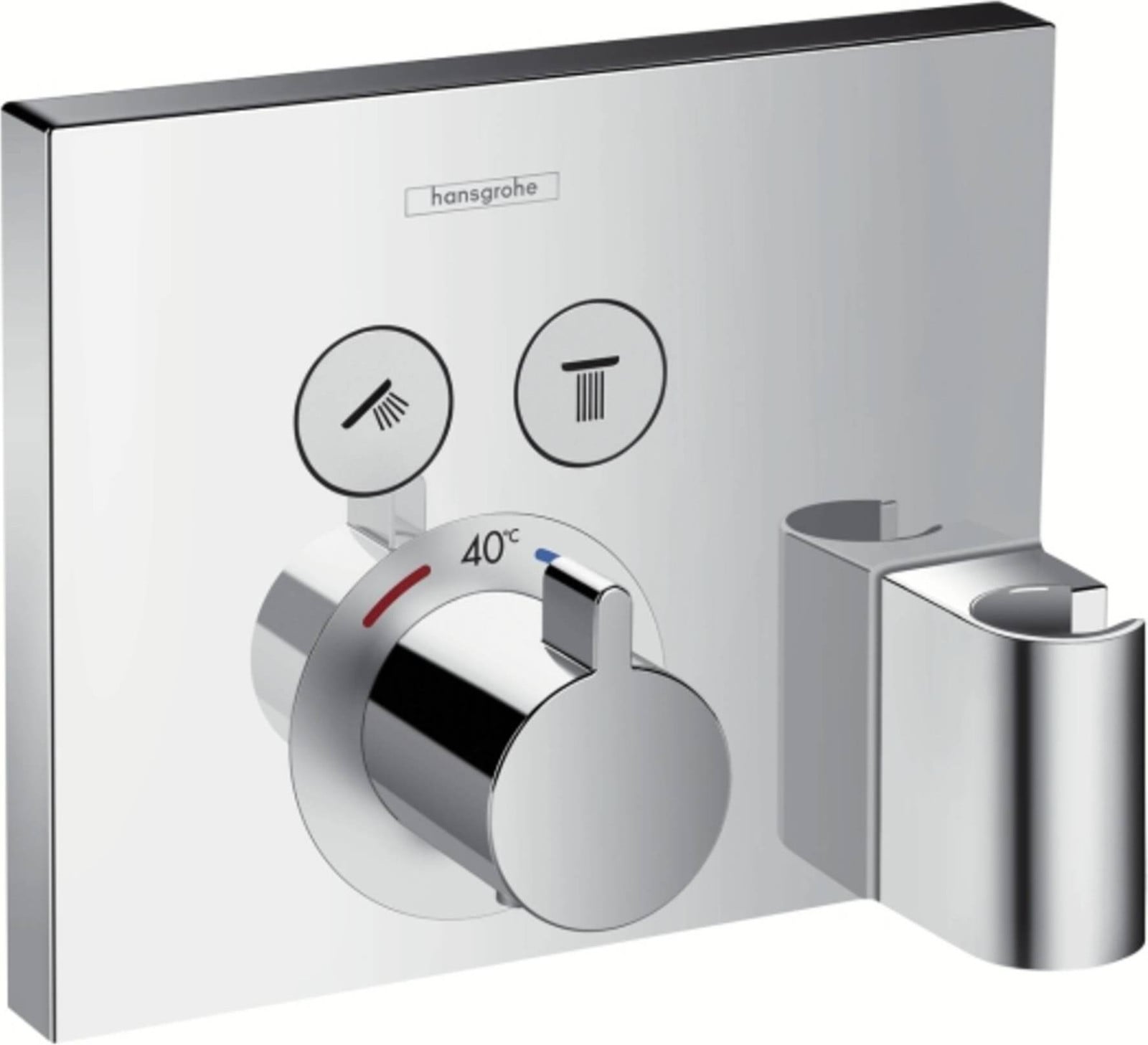 Hansgrohe ShowerSelect thermostaat inbouwset voor 2 verbruikers, chroom, met Fixfit en Porter