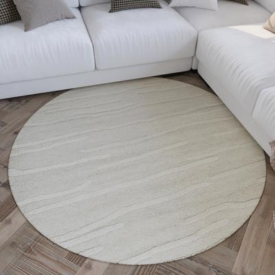 Wollteppich WECON HOME "Hamptons TWENTY", beige (creme weiß), H:15mm Ø:200cm, Schurwolle, Teppiche, Schurwolle, Kurzflor, Wohn- & Schlafzimmer, elegant, Streifen-Muster