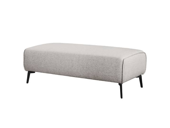 Polsterhocker 90 x 45 x 60cm Grau Flachgewebe Nea: Hellgrau
