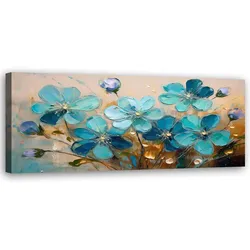 WANDBILD türkisfarbene blumen pflanzen natur