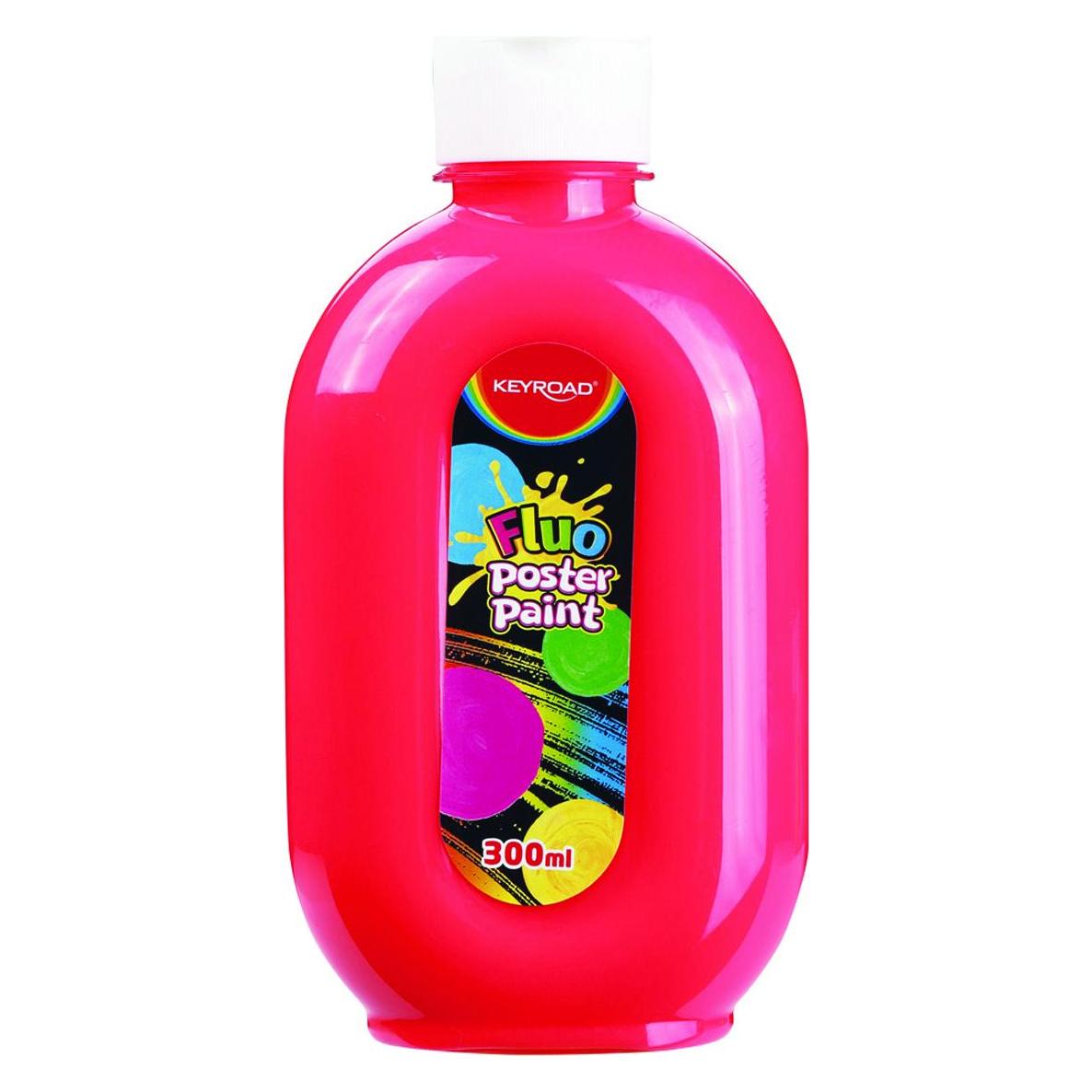 Keyroad Plakatfarbe, fluo, 300 ml, flasche, neonrot (300 ml) (40949553)
