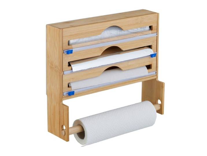 Relaxdays Folienspender mit Küchenrollenhalter