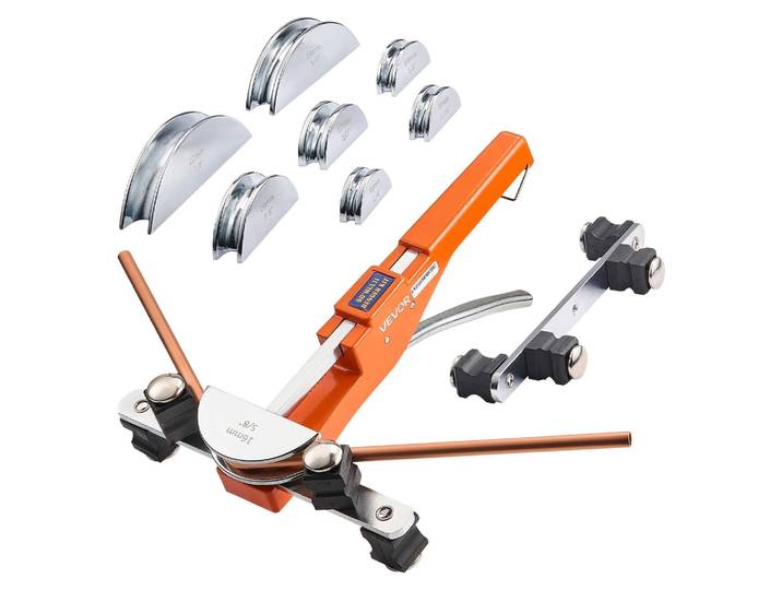 Cintreuse VEVOR\, 6-22 mm\, cintreuse jusqu'à 90°\, avant\, outil de cintrage manuel\, cintreuse avec 7 mâchoires en alliage d'aluminium\, outils CVC\, pour l'entretien des systèmes de refroidissement en cuivre et en aluminium