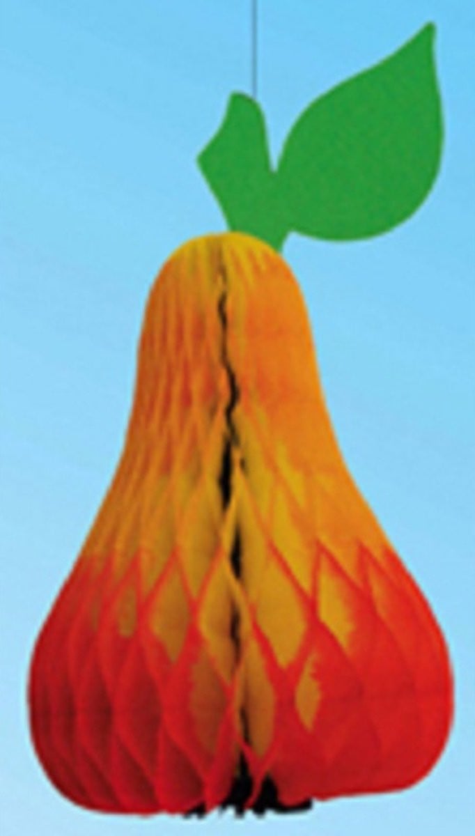 Papieren hangdecoratie met fruit thema peer - 20 cm