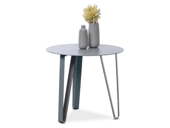 Table basse M2 Kollektion\, modèle Emil 2\, dimensions : hauteur 45 cm\, diamètre 50 cm\, couleur : gris