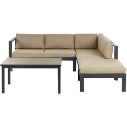 LOUNGE-SET 5-Sitzer Schwarz Messina