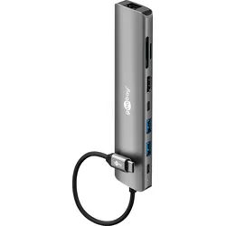 GOOBAY 79146 - USB-C Multiport Adapter, HDMI, Ethernet, USB Typ-A, USB Typ-C