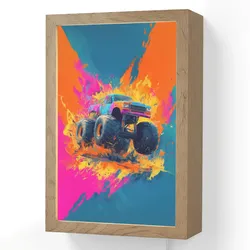 WANDLEUCHTE Monstertruck - Abstrakt - Farbspritzer - Farbenfroh Wandlampe 20x30 cm Wandlampe