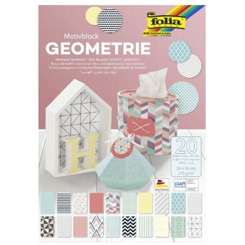 folia Motivblock GEOMETRIE farbsortiert 270 g/qm 20 Blatt