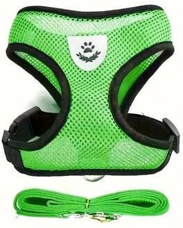 Uplifted Finds Escape Proof Breathable Mesh Cat Harness green m