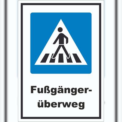 HB-Druck Fußgängerüberweg Aufkleber A7 (74x105mm)