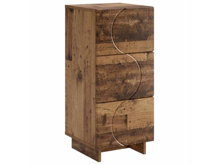Mhdvray Sideboard Altholz 33.5x34.5x75 cm Kommode 3 Schubladen Kompakter Beistellschrank für Flur oder Schlafzimmer bietet strukturierte Ablagefläche auf kleiner Grundfläche.