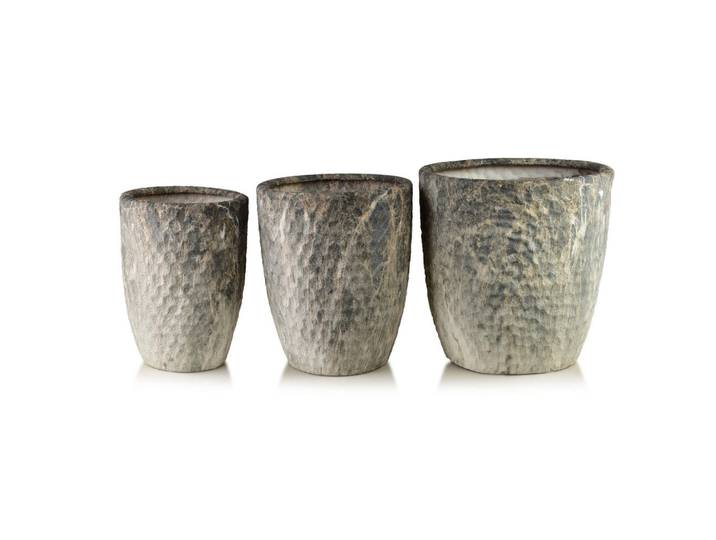 Mondex Übertopf Neva 3-tlg Beige Keramik, 45x48x45 cm, Dekoration, Blumen & Blumentöpfe, Übertöpfe