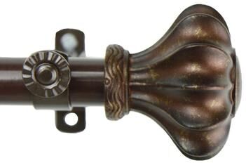 InStyleDesign Amor Adjustable Cocoa Curtain Rod Set