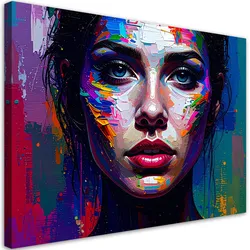 LEINWANDBILD Porträt eines Frauengesichts Abstrakt 100x70cm