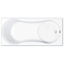 repaBAD Monowanne Dublin mit Duschbereich, 170 x 75 x 43 cm in Weiss Matt